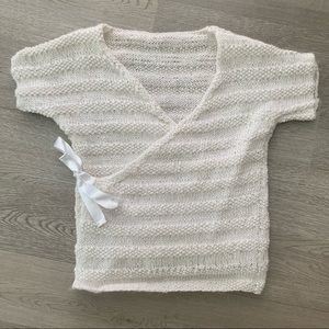 Handknit Girls Wrap Cardigan Sweater (S/M)